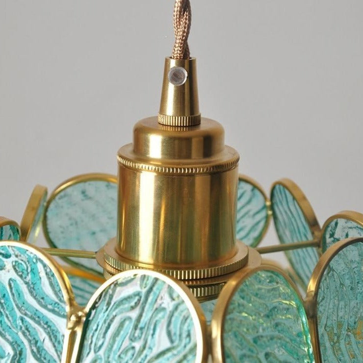 Suspension fleur en verre vintage TULI