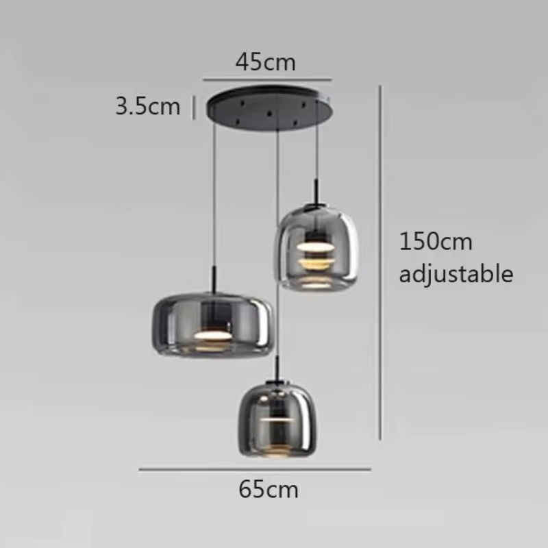 Suspension LED en verre fumé NOCA