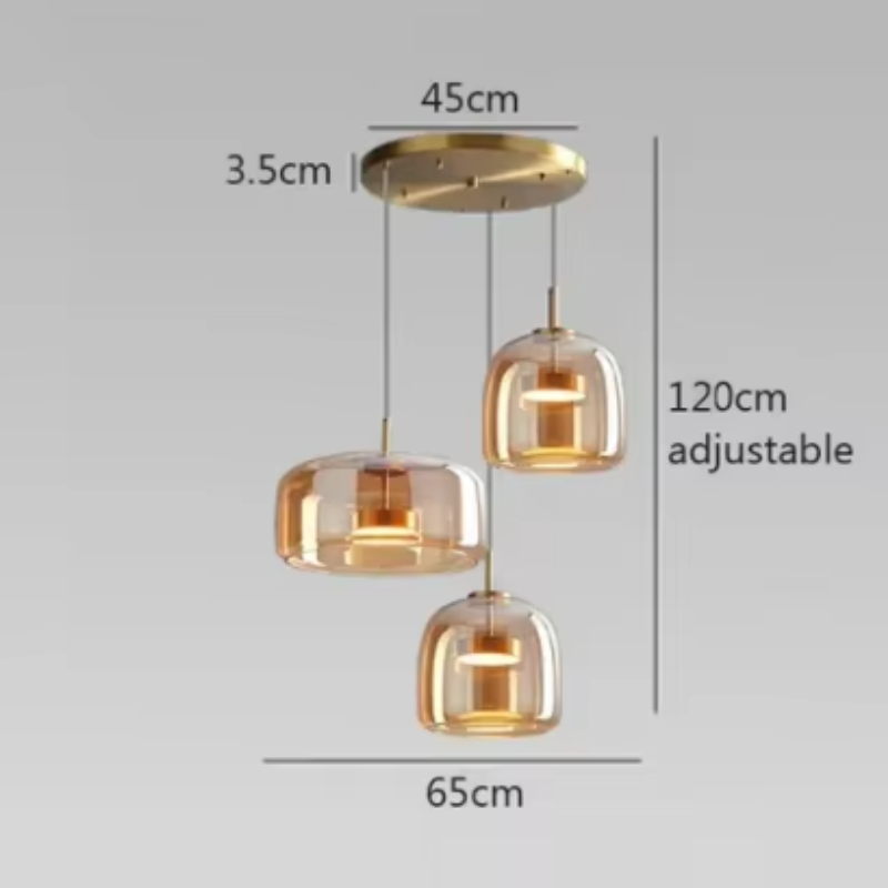 Suspension LED en verre fumé NOCA