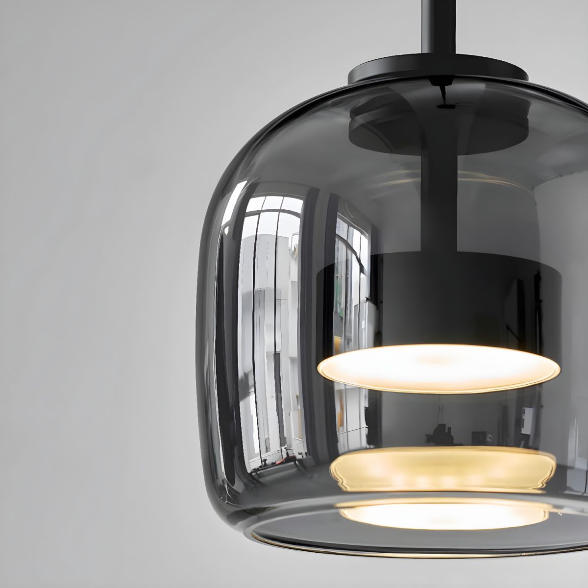 Suspension LED en verre fumé NOCA