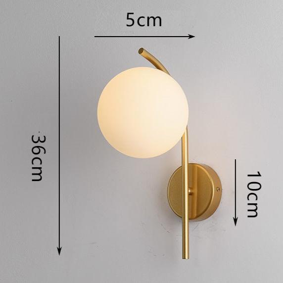 Applique murale au design retro métallique avec abat-jour en verre │ KARSPEL