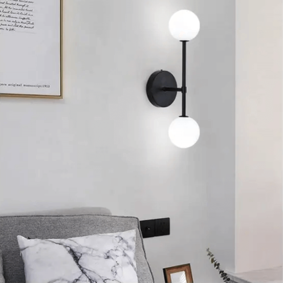 Applique murale LED vintage métallique avec abat-jour en verre │ SDUN