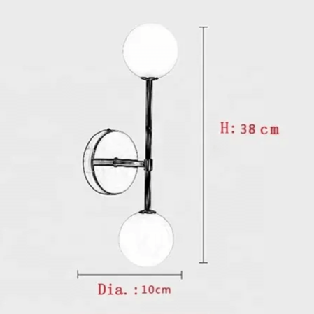 Applique murale LED vintage métallique avec abat-jour en verre │ SDUN