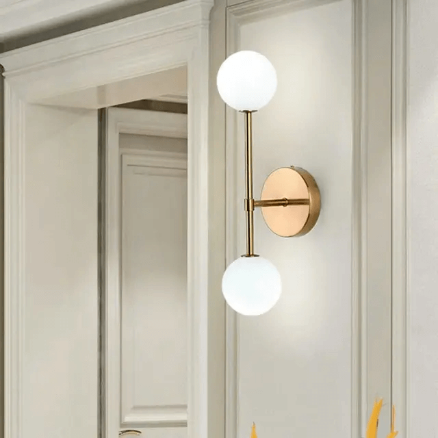 Applique murale LED vintage métallique avec abat-jour en verre │ SDUN