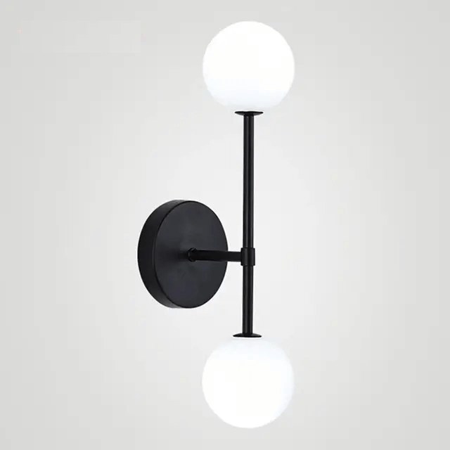 Applique murale LED vintage métallique avec abat-jour en verre │ SDUN