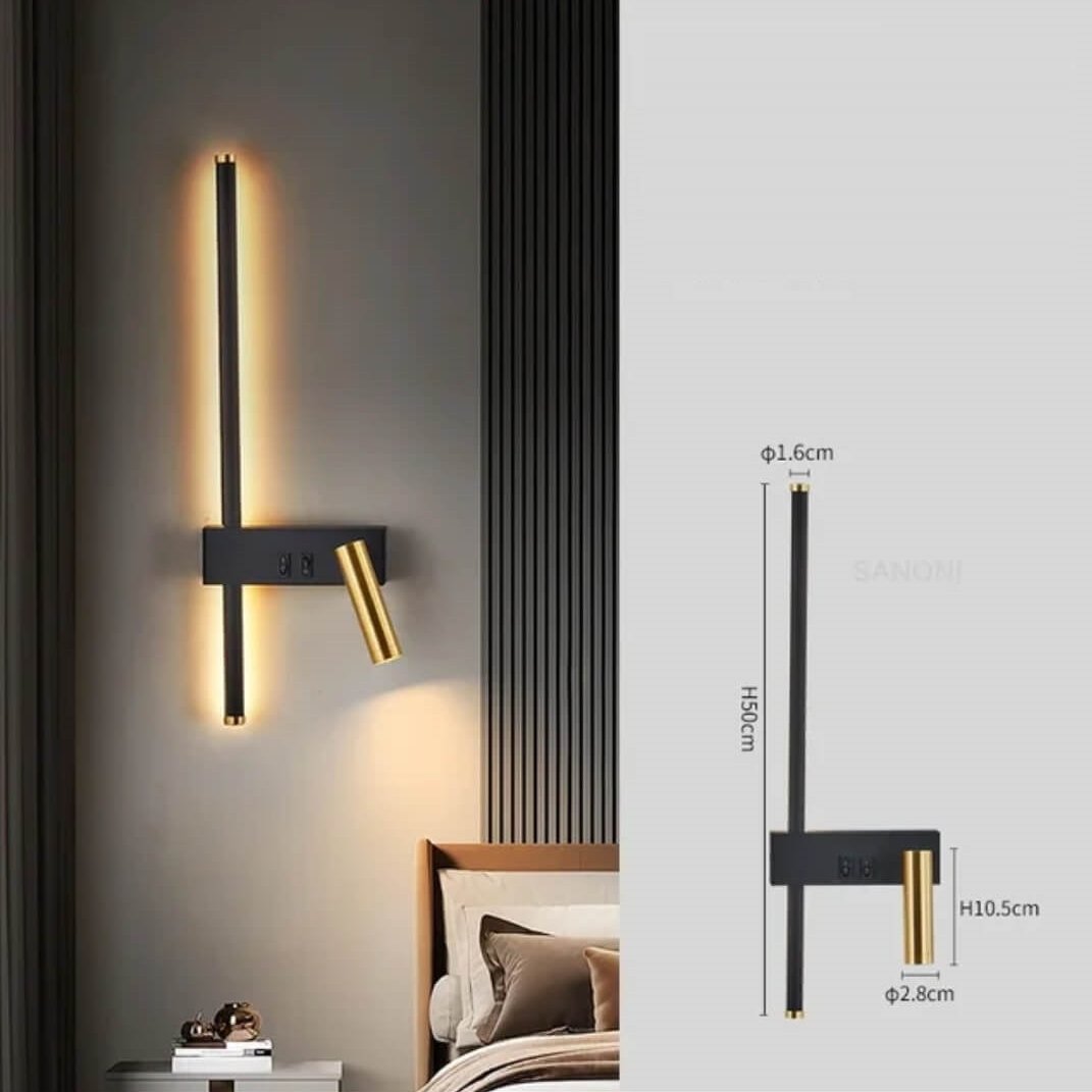 Applique murale LED métallique avec double source lumineuse│ FROJA