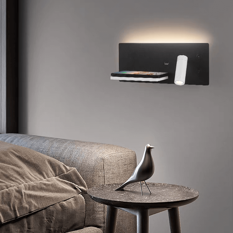 Applique murale LED avec chargeur induction et USB │ KAPELO