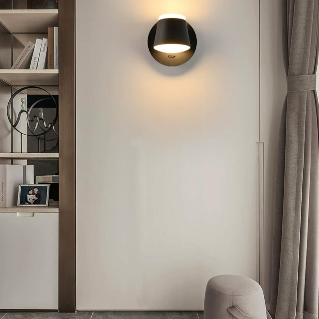 Applique murale LED style scandinave métallique avec abat-jour rotatif│ WUNKY