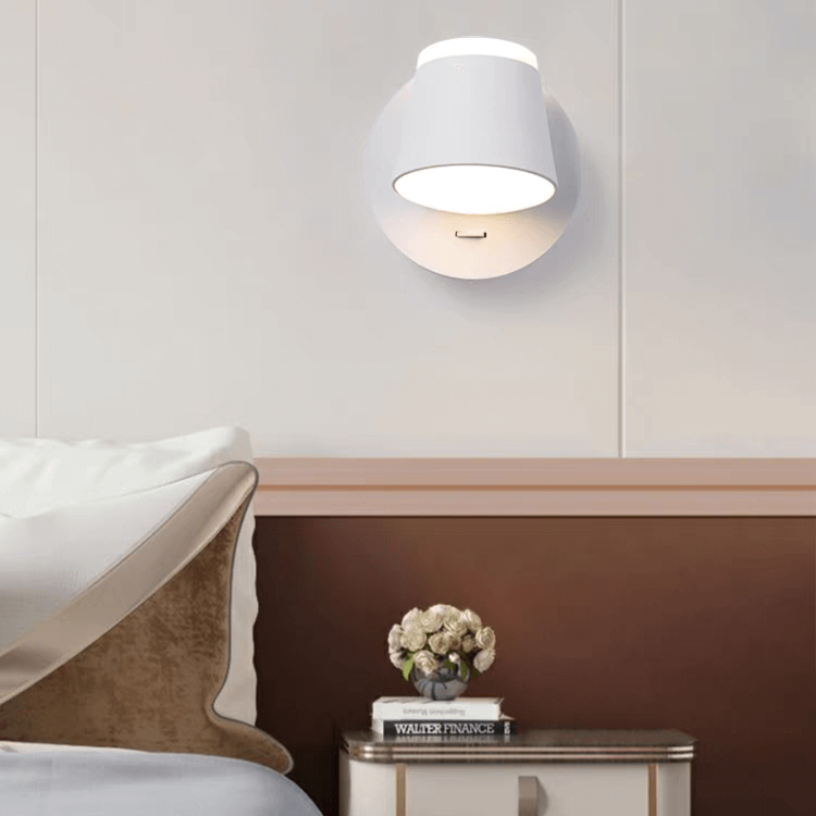 Applique murale LED style scandinave métallique avec abat-jour rotatif│ WUNKY