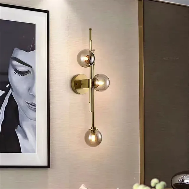 Applique murale vintage métallique avec abat-jour en verre│ SKURT