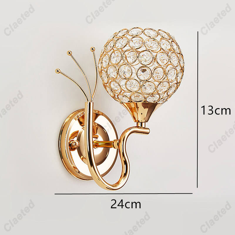 Applique murale au design vintage en acier et Crystal│ VARMA