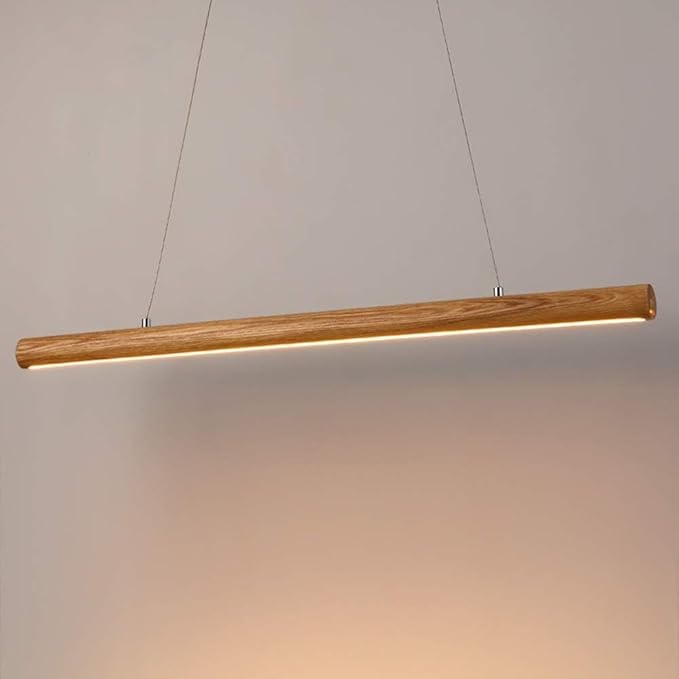 Suspension îlot cuisine LED en bois minimaliste LINEA