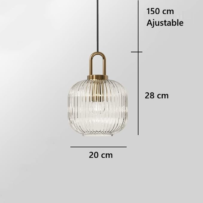 Suspension en verre strié vintage NARA