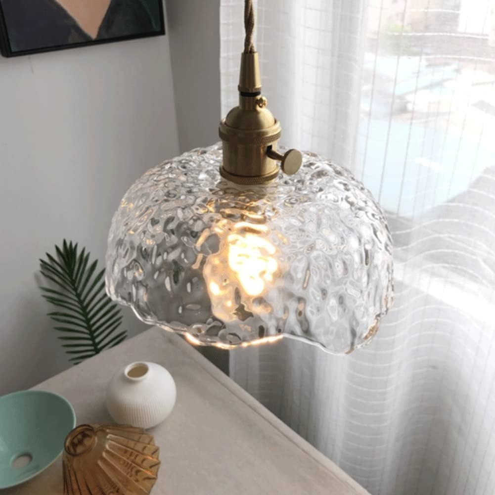 Suspension vintage en verre texturé ZANIA