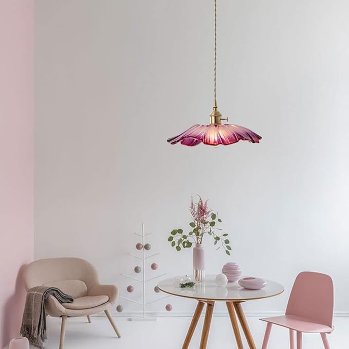 Suspension fleur en verre vintage ORKIDA