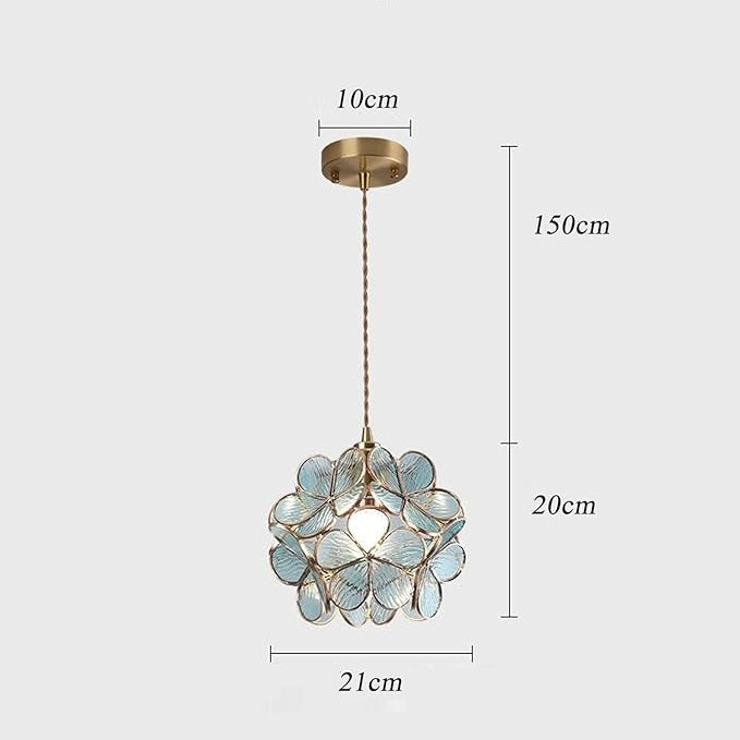 Suspension fleur en verre vintage TULI