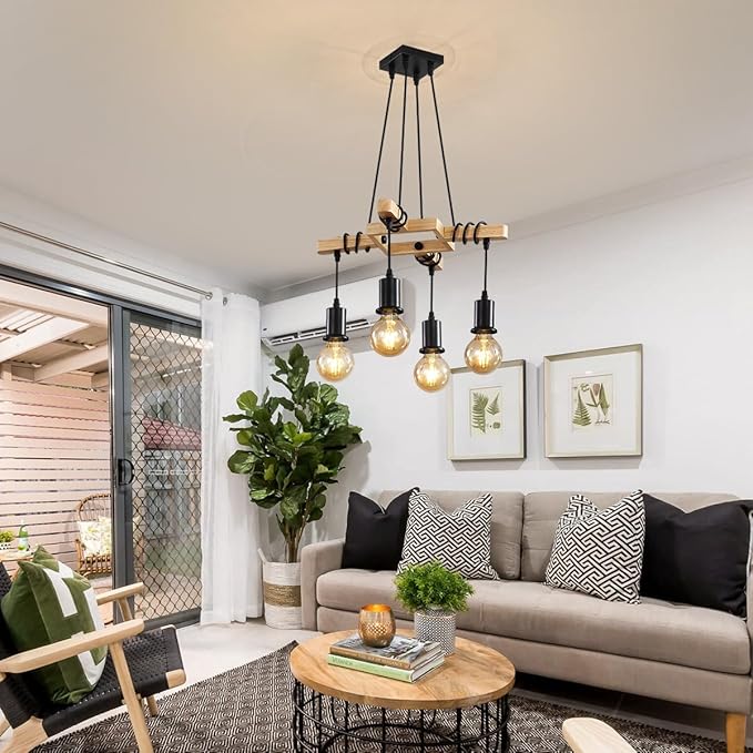 Suspension industrielle en bois FANA