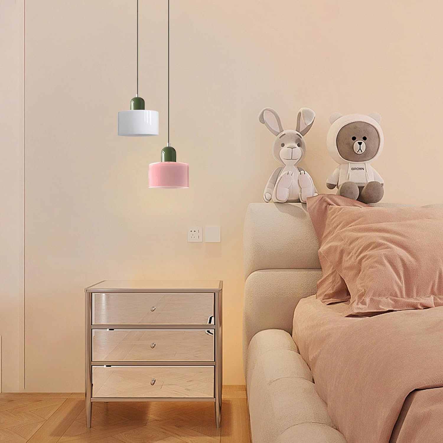 Suspension Scandinave en verre cylindrique