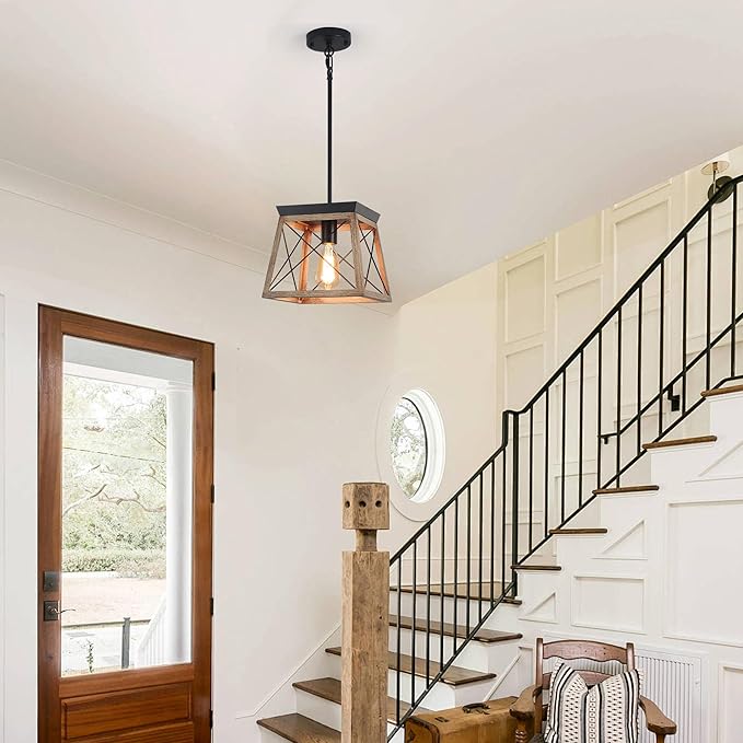 Suspension industrielle en bois AKENA