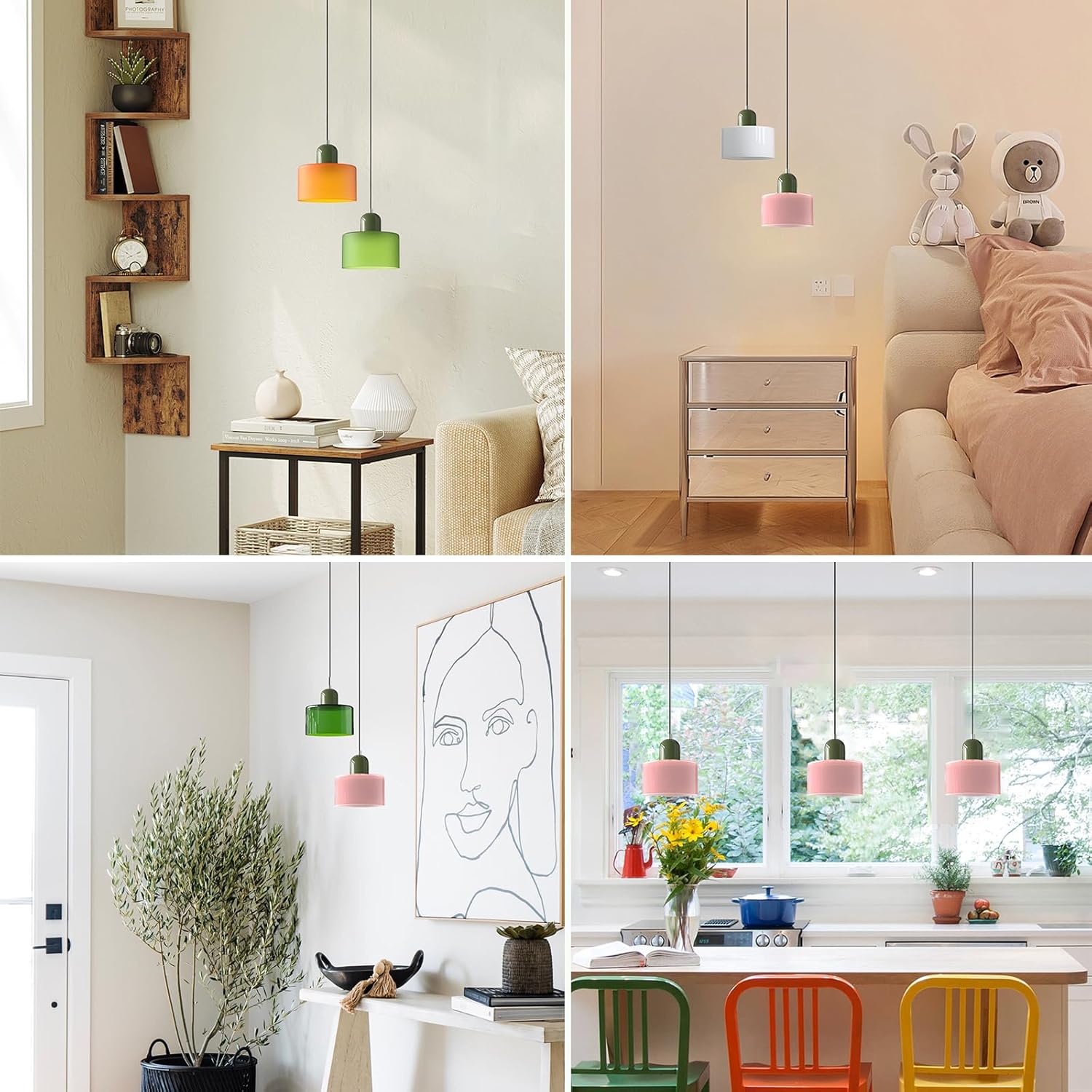 Suspension Scandinave en verre cylindrique