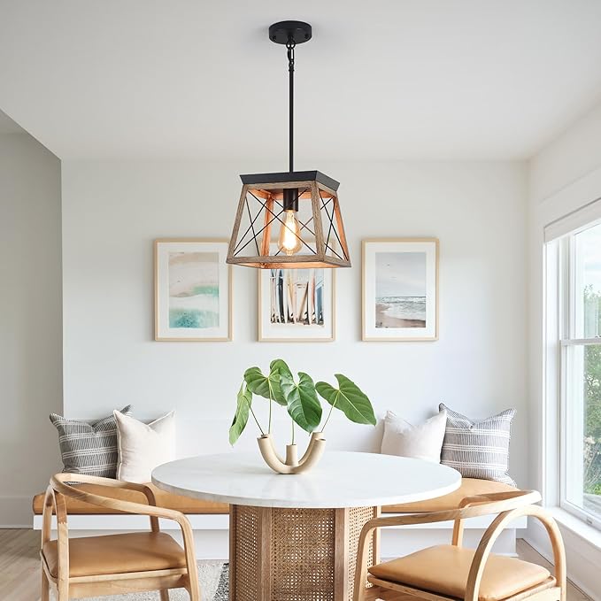 Suspension industrielle en bois AKENA