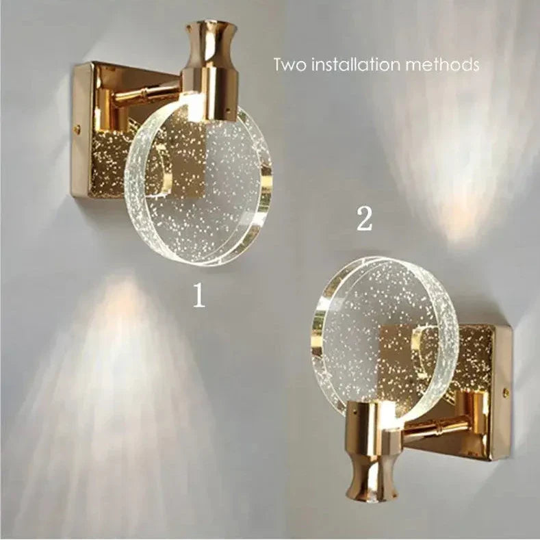 Applique murale LED au design moderne en acier et Crystal│ STRASS