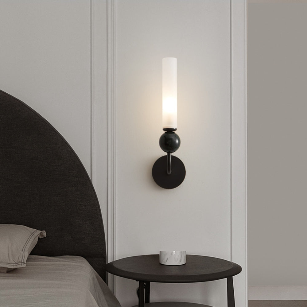 Applique murale LED dorée Vintage en laiton et marbre │ FLUTE