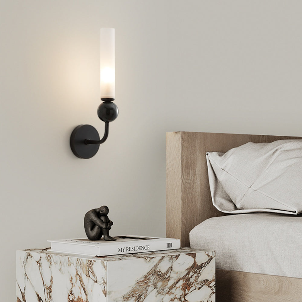 Applique murale LED dorée Vintage en laiton et marbre │ FLUTE
