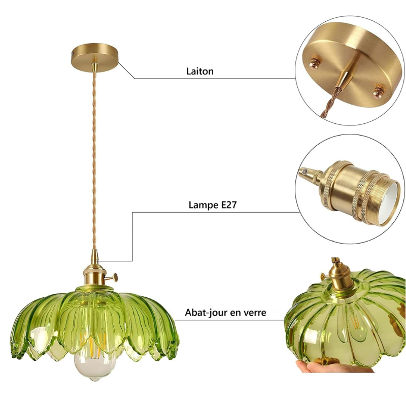 Suspension en verre vintage FLORIDA