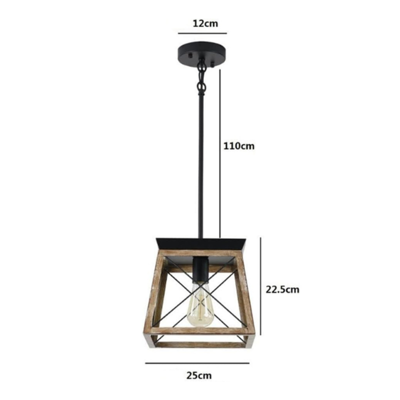 Suspension industrielle en bois AKENA