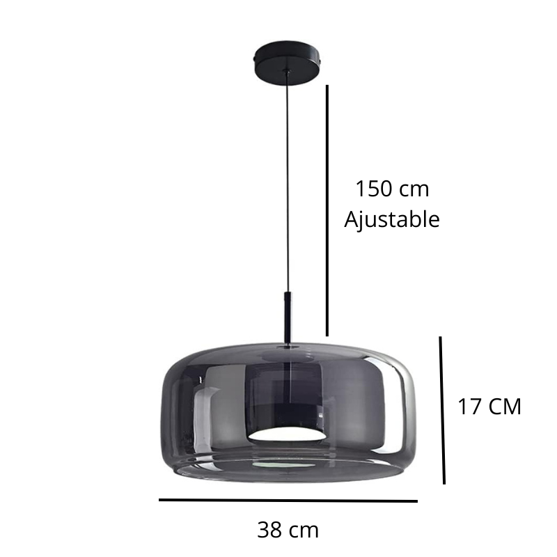 Suspension LED en verre fumé NOCA