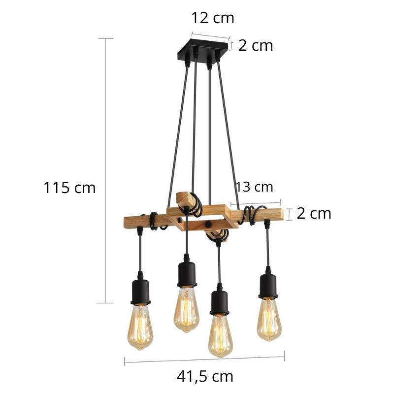 Suspension industrielle en bois FANA