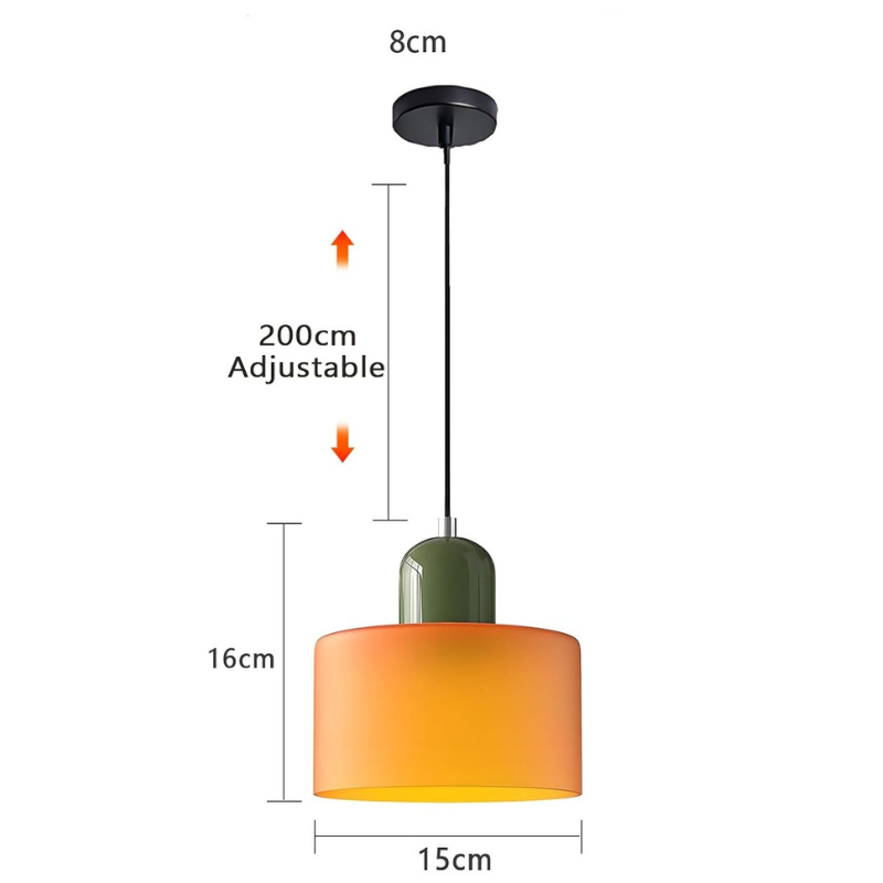 Suspension Scandinave en verre cylindrique