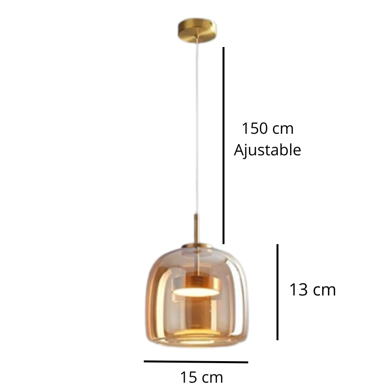 Suspension LED en verre fumé NOCA