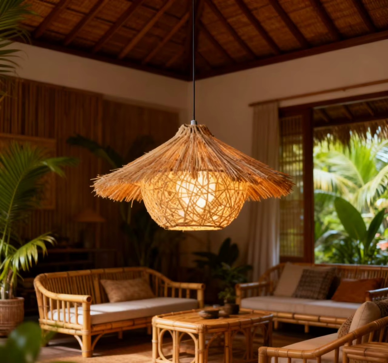 Suspension bohème en osier TABOH