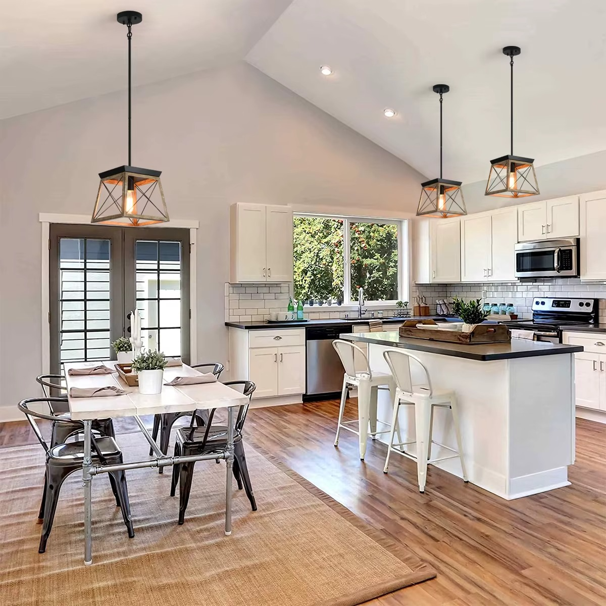 Suspension industrielle en bois AKENA