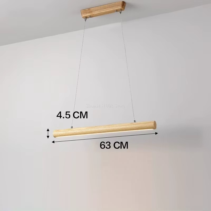 Suspension îlot cuisine LED en bois minimaliste LINEA