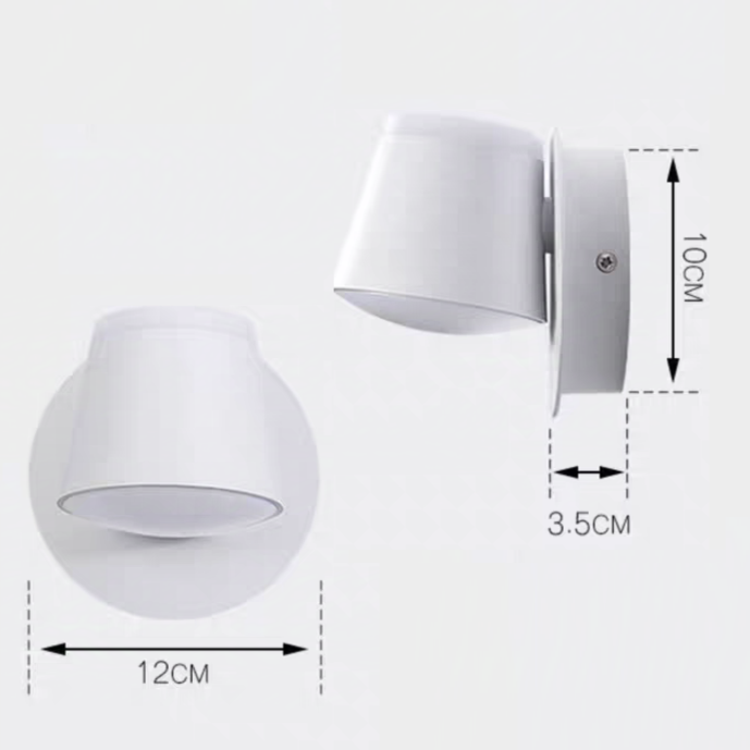 Applique murale LED style scandinave métallique avec abat-jour rotatif│ WUNKY