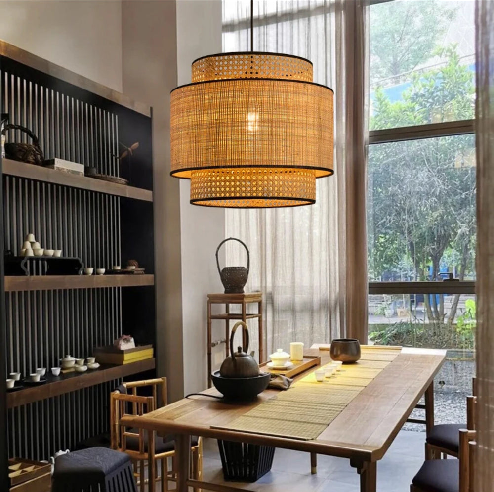 Suspension japonaise en rotin AKANO