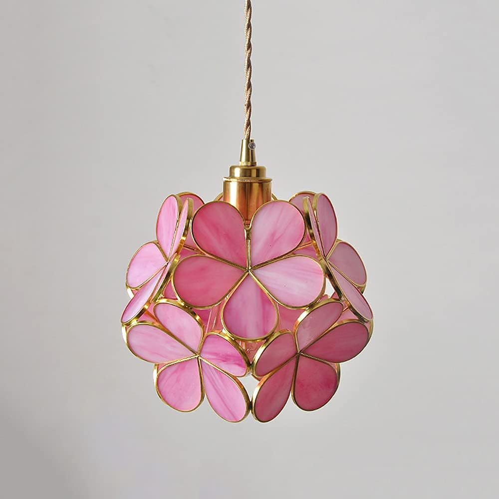 Suspension fleur en verre vintage TULI
