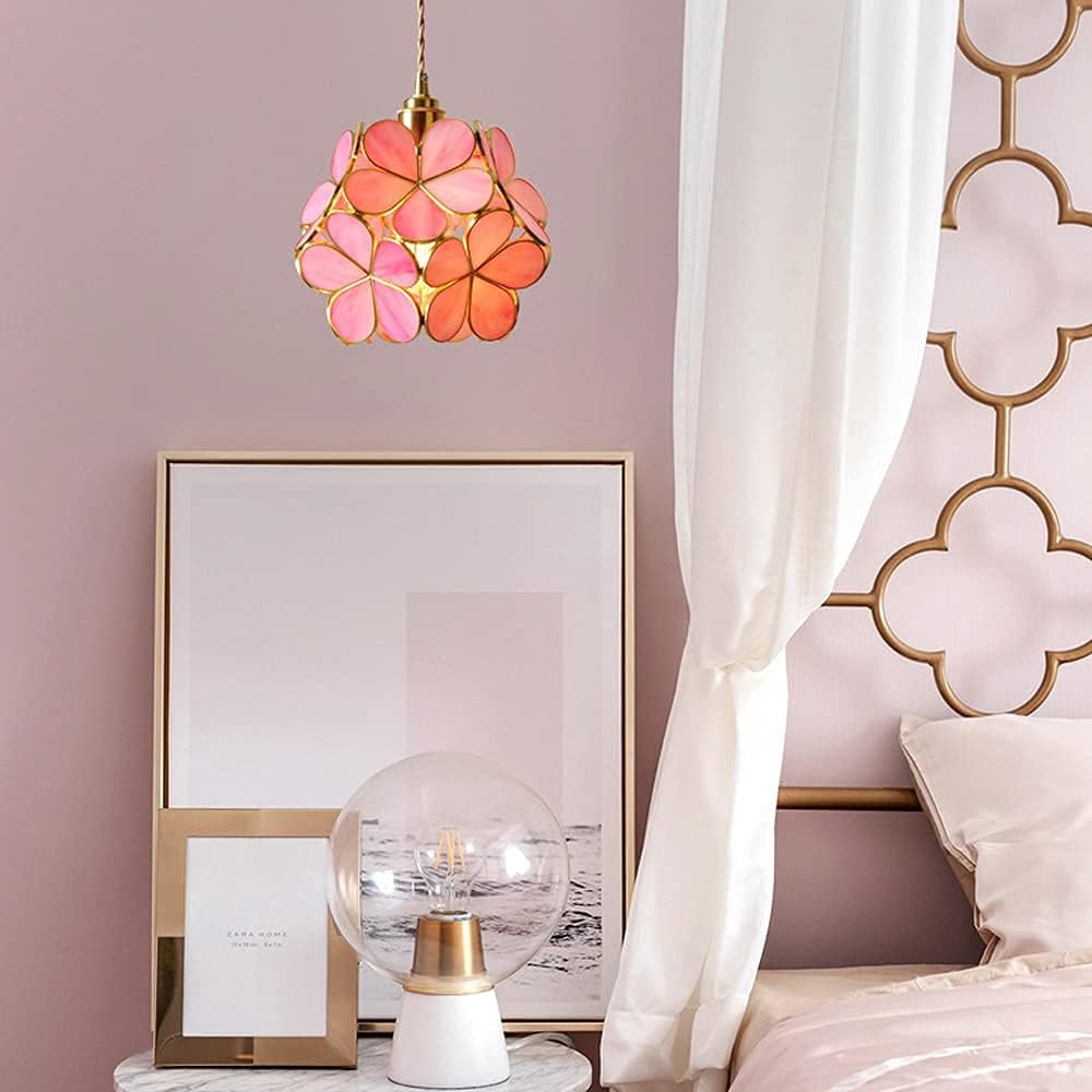 Suspension fleur en verre vintage TULI