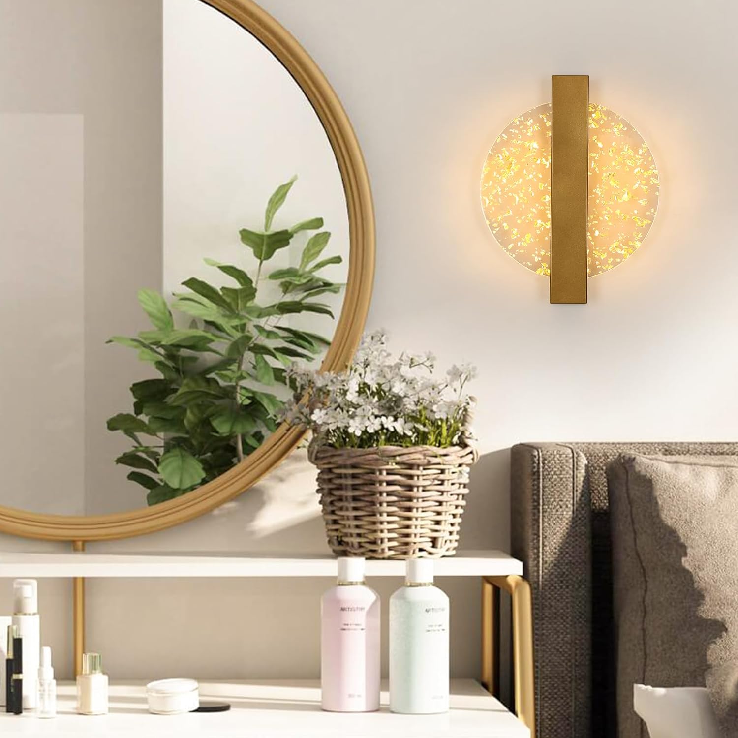 Applique murale LED intérieure dorée │ PODIKA
