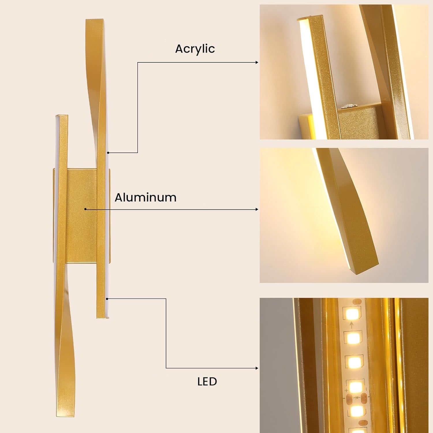 Applique murale LED en aluminium et acrylique │ FEOLI