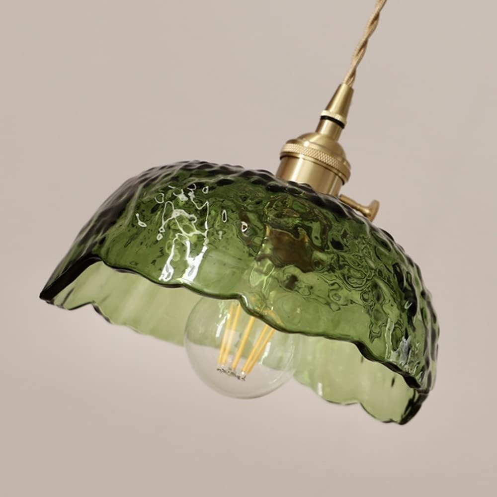 Suspension vintage en verre texturé ZANIA