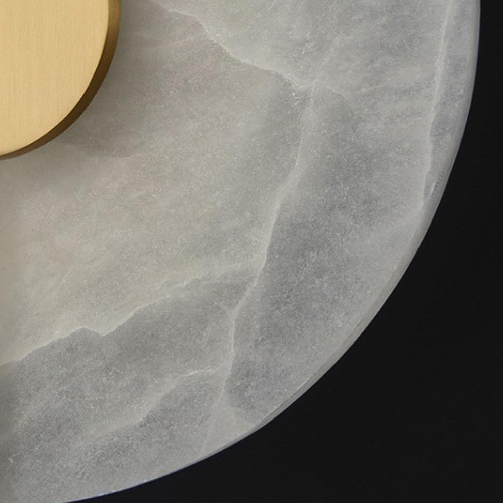 Applique murale LED ronde en marbre et en laiton AZRO