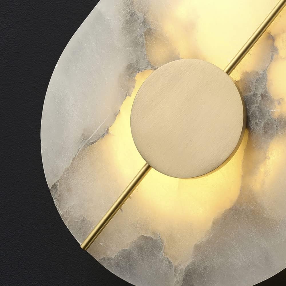 Applique murale LED ronde en marbre et en laiton AZRO