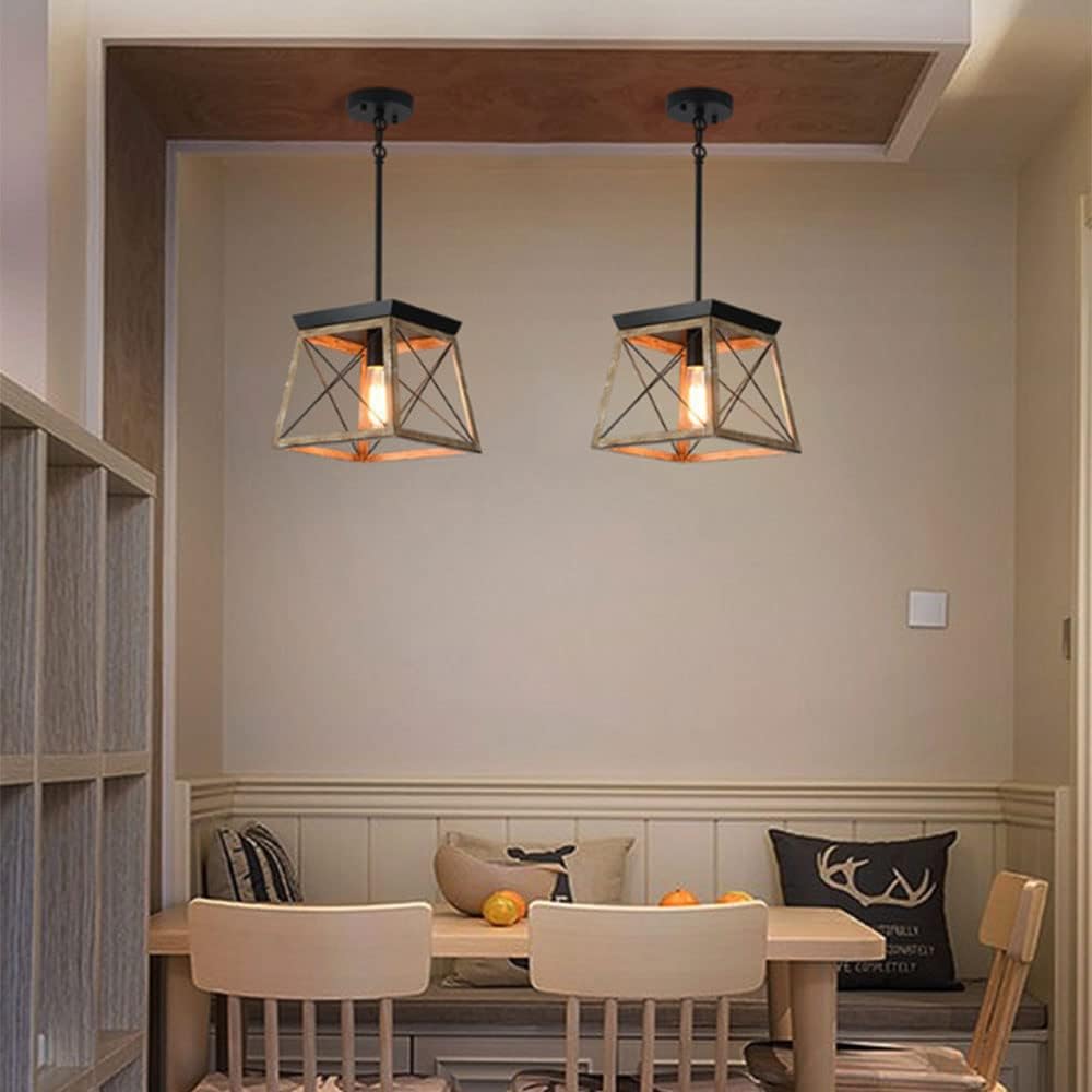 Suspension industrielle en bois AKENA