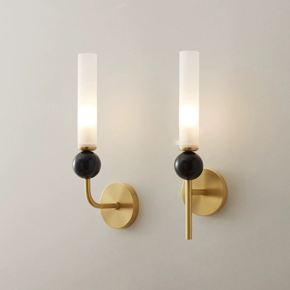 Applique murale LED dorée Vintage en laiton et marbre │ FLUTE