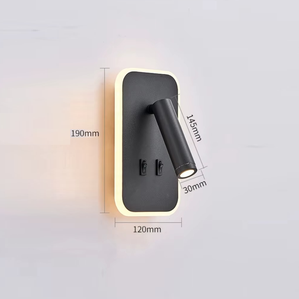 Applique murale LED liseuse avec double source lumineuse │ AMZOR