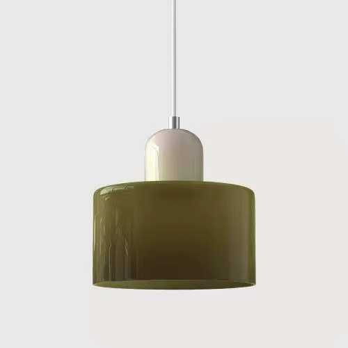 Suspension Scandinave en verre cylindrique